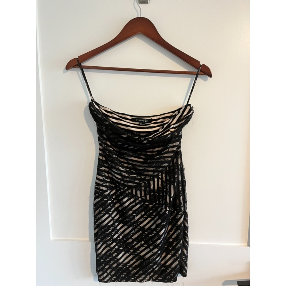 Black lace mini dress